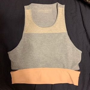 Outdoor voices tri tone slash back top